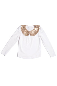 All that Glitters Top with Sequinned collar.