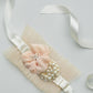 Whimsy Belt Cream. satin sash. wedding accessory.