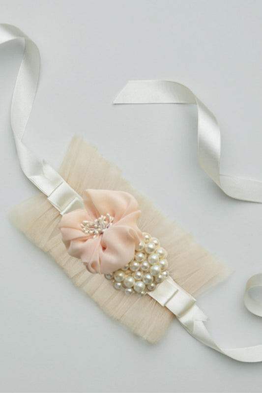 Whimsy Belt Cream. satin sash. wedding accessory.