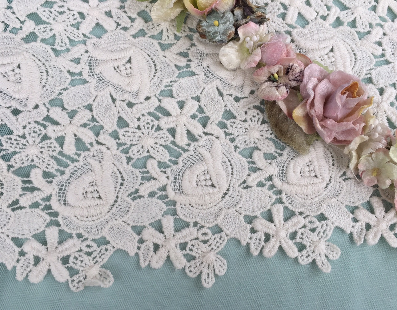 Rose Guipure ivory lace