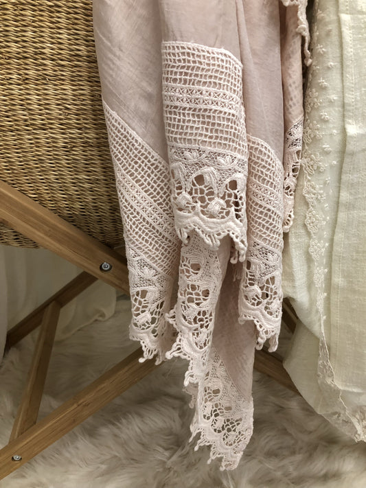 Heirloom Baby swaddle . Blush.and ivory