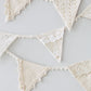 Linen and Lace Bunting. wedding bunting. wedding pendants. christening bunting. birthday bunting.
