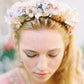 Sabrina velvet flower crown in pastel pink and cream