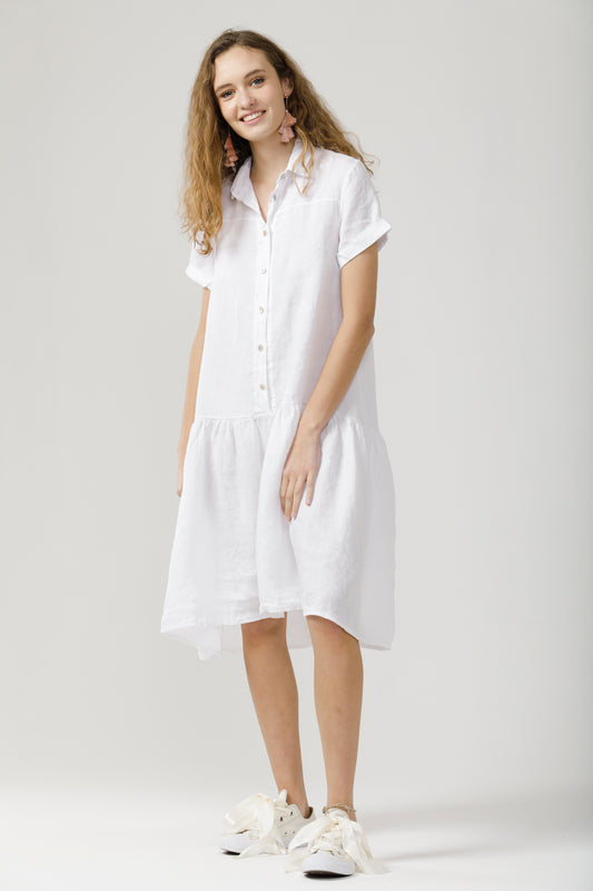 Linen dress. Lucia. White