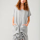 Primavera linen dress. Pale grey.