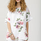 Contessa Linen Floral top. Olive