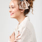 Satin Bow headband with Vintage crown . Antique Coffee