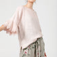 Ellie lace ruffled sleeve top. Pale pink