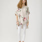 Contessa Linen Floral top. Olive