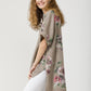 Contessa Linen Floral Top. Cocoa