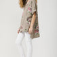 Contessa Linen Floral Top. Cocoa