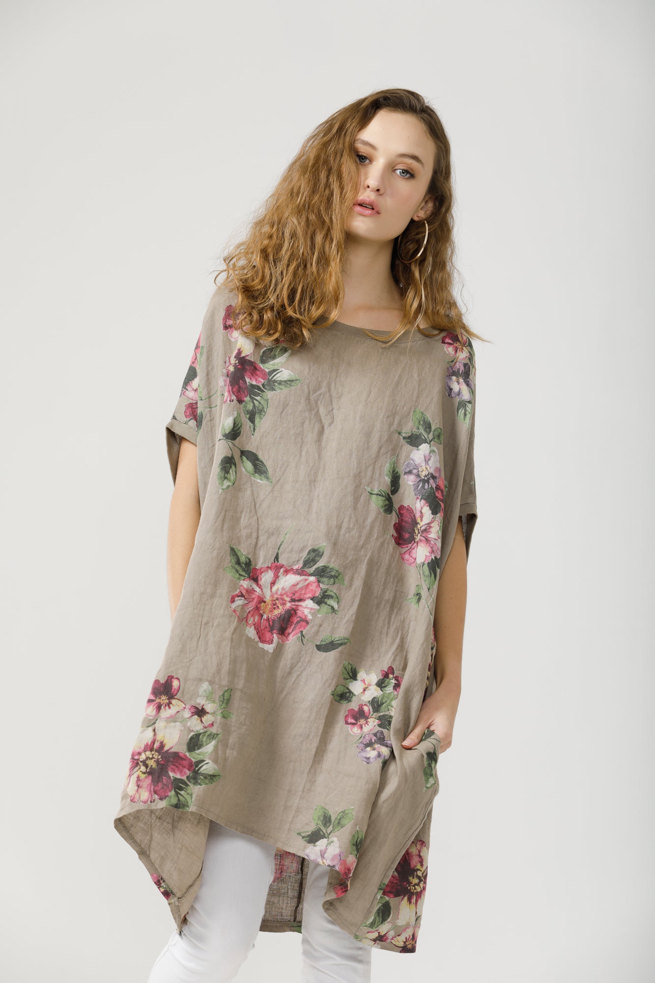 Rosabella linen Dress . Asst. colours