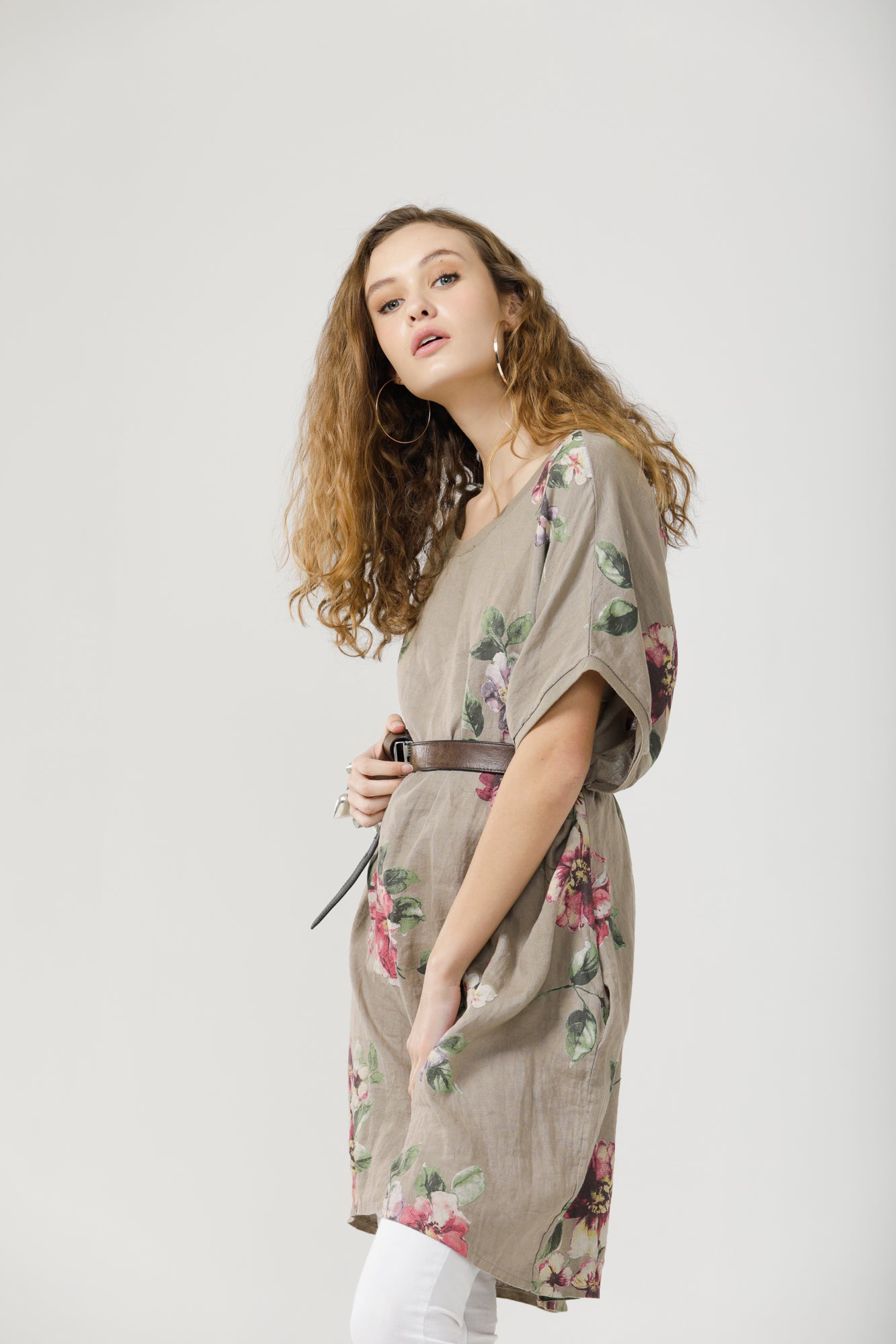 Rosabella linen Dress . Asst. colours