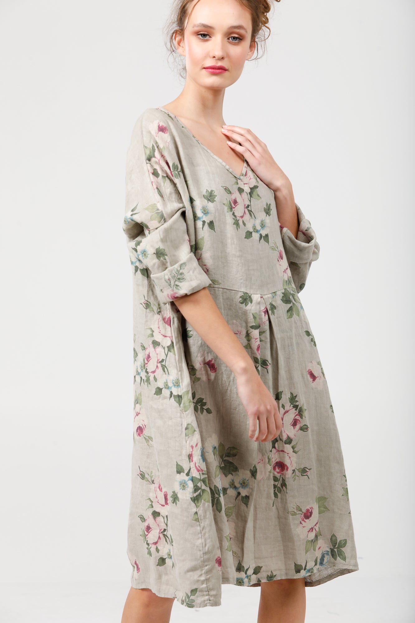 Amelia Floral Linen dress . Seamist