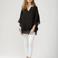 Amalfi linen top. Black.