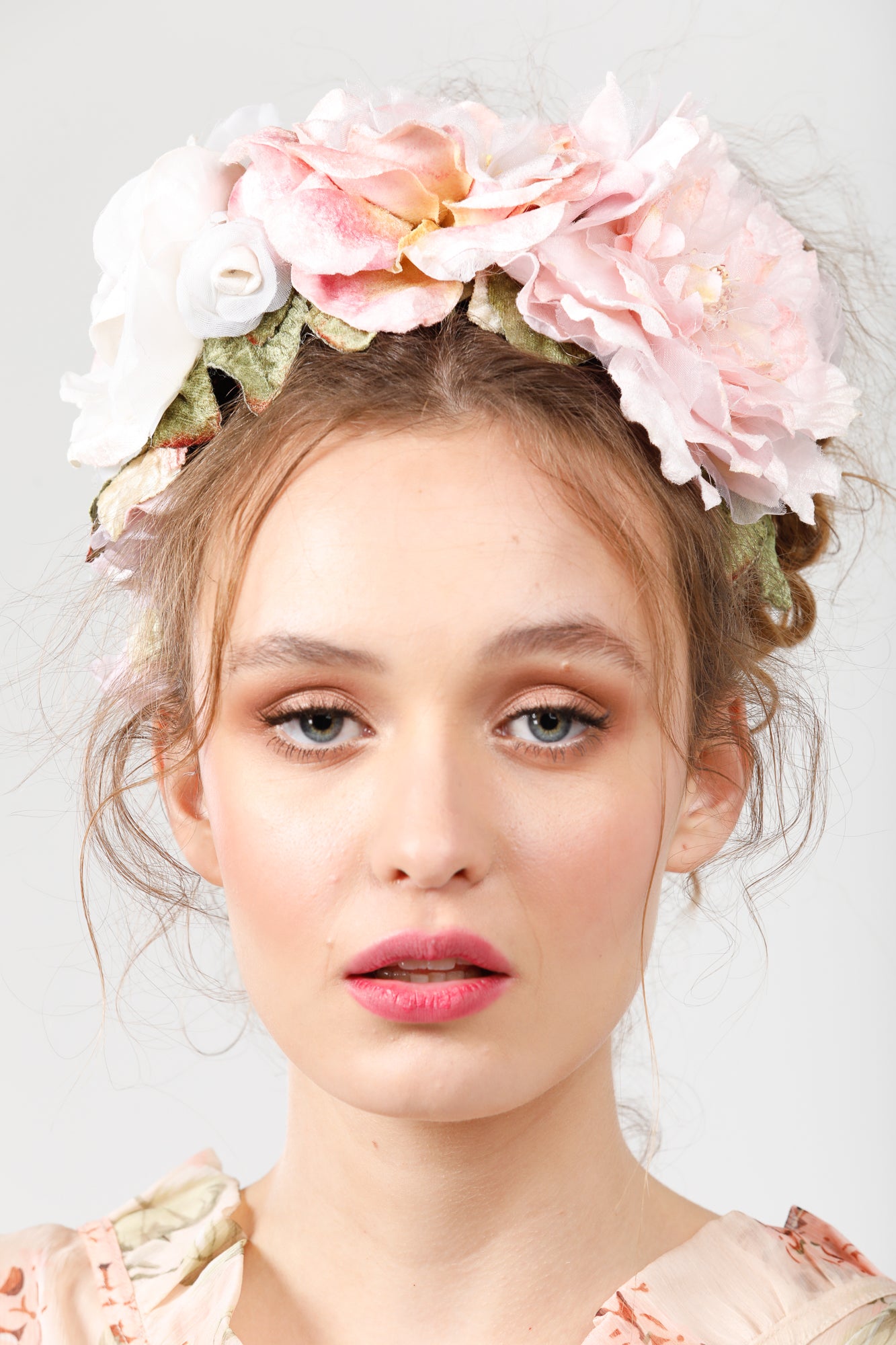 Chelsea Garden  flower crown. Pink /cream