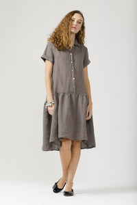 Lucia Linen Shirtdress.  Charcoal