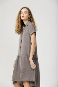 Lucia Linen Shirtdress.  Charcoal