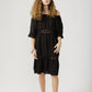 Capri linen and lace dress. Black