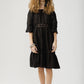 Capri linen and lace dress. Black
