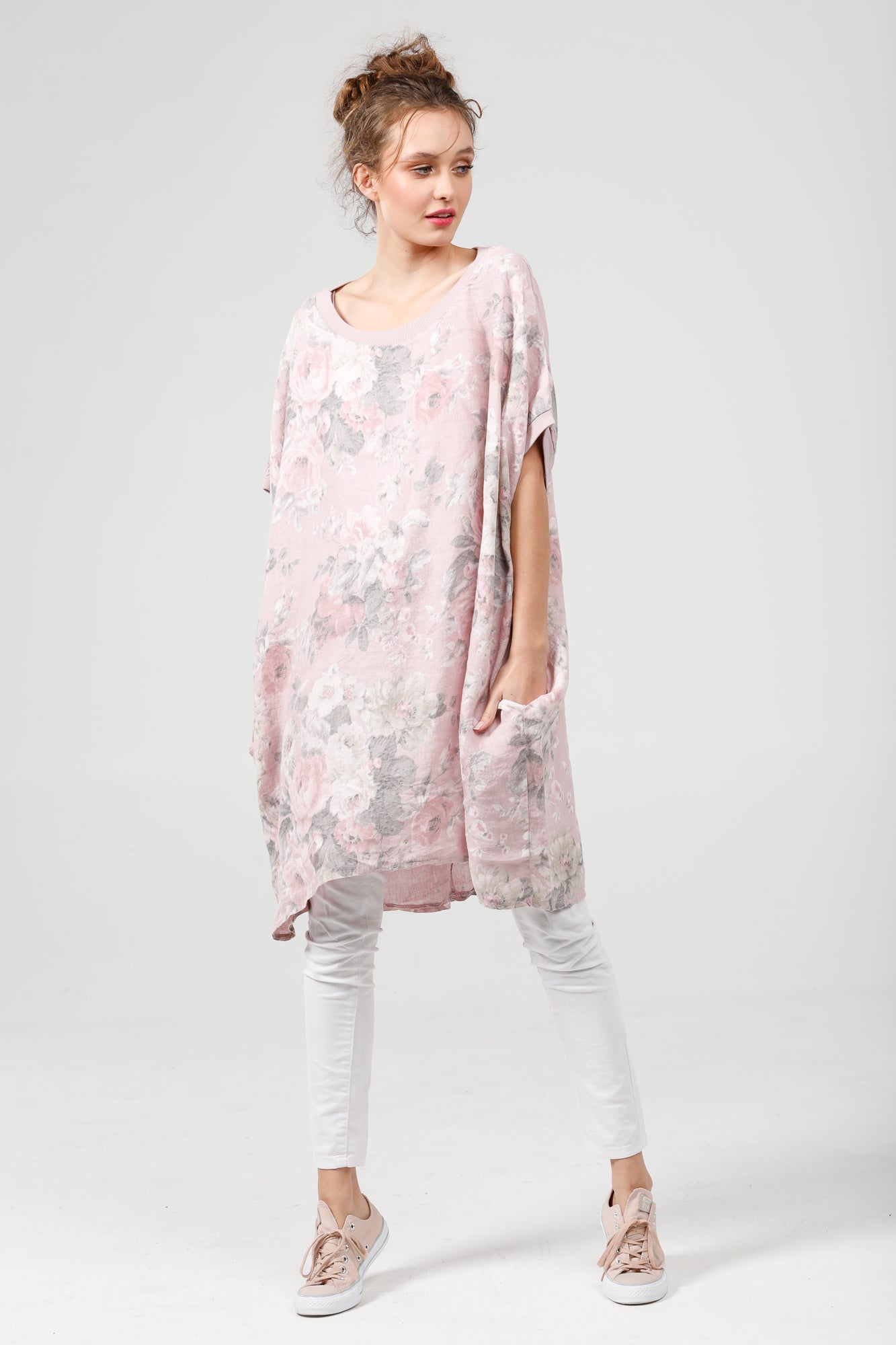 Rosabella linen Dress . Asst. colours