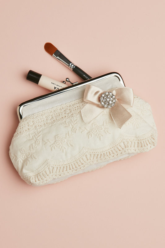 Lace and Satin Clutch Purse